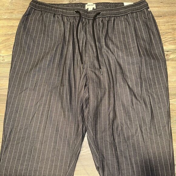 Open Edit Men’s Drawstring Slacks Grey White Pin Stripes. Size XL. NWT. T - Picture 1 of 10